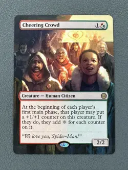 Cheering Crowd MTG Marvel's Spider-Man Hand Painted Borderless Full Altered Art - Image 1