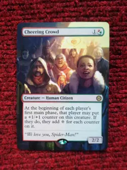 Cheering Crowd MTG Marvel's Spider-Man Hand Painted Borderless Full Altered Art - Image 2