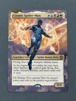 Cosmic Spider-Man MTG Marvel's Spider-Man Hand Painted Extended Full Altered Art - Image 1