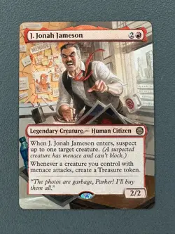 J. Jonah Jameson MTG Marvels Spider-Man Hand Painted Borderless Full Altered Art - Image 1