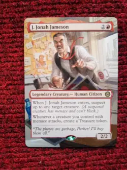 J. Jonah Jameson MTG Marvels Spider-Man Hand Painted Borderless Full Altered Art - Image 2