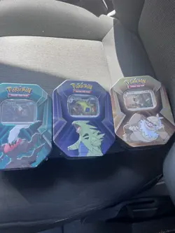 Triple Whammy Collector Tins Pokemon TCG Lot Of 3 (Complete Tin Set) New Sealed - Image 1