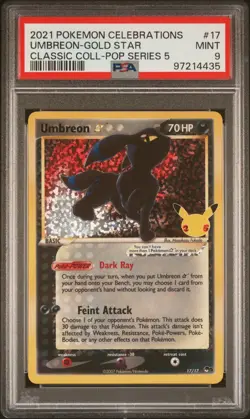 PSA 9 Umbreon Gold Star #17 2021 Pokemon Celebrations Classic Coll. MINT - Image 1