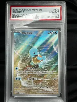 Pokemon TCG Squirtle 170/165 Scarlet & Violet 151 Illustration Rare Holo PSA 10 - Image 1