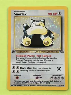 Pokemon TCG Snorlax Jungle 11/64 Holo Unlimited Holo Rare 1st Edition - Image 1