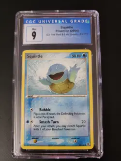 Pokemon TCG Fire Red & Leaf Green Squirtle 83/112 Non Holo CGC 9 *Damaged Case* - Image 1