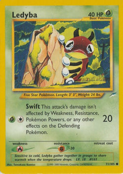🐞LEDYBA 71/105 | 2002 Pokemon Neo Destiny | Non-Holo | LP | Vintage WOTC - Image 1