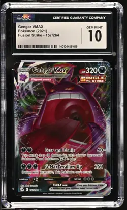 CGC GEM MINT 10 Pokemon Gengar VMAX 157/26 Full Art Fusion Strike - Image 1