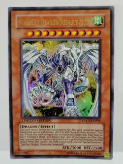 YUGIOH STARDUST DRAGON/ASSAULT MODE DPCT-EN003 ULTRA LIGHT PLAYED - Image 1