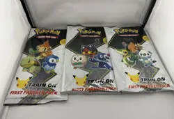 Pokemon 25th Anniversary 1st Partner Pack Jumbo Cards w/Boosters Lot of 3 - Image 1