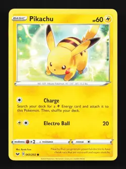 Pikachu 065/202 Sword & Shield English Pokemon Card TCG - Image 1