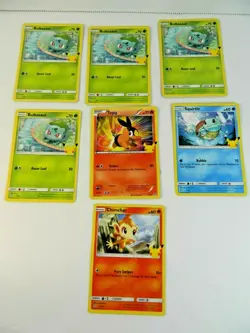 Pokemon lot of 7 NON-HOLO Pokemon Card 25th Anniversary McDonalds Promo 2021 - Image 1