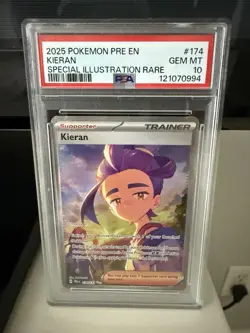 PSA 10 Pokemon TCG S&V Prismatic Evolutions Trainer Kieran Card 174/131 - Image 2