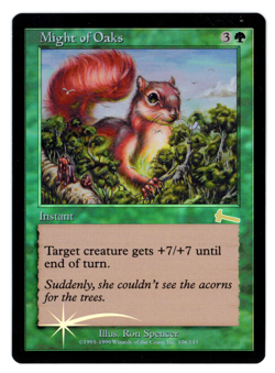 Might of Oaks - MTG (NM Quality FOIL) - Urza's Legacy - See pics/scans! - Image 1