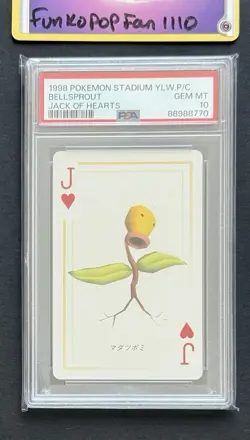 1998 POKEMON STADIUM YELLOW VERSION PLAYING CARDS BELLSPROUT PSA 10 - Image 1