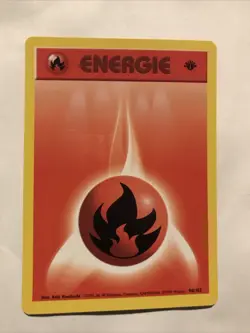 Pokemon TCG Base Set 1st Edition Regular Finish Fire Energy 98/102 GERMAN Card - Image 1