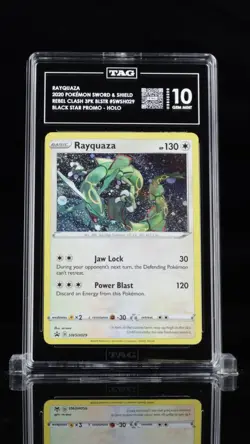 2020 POKEMON BLACK STAR PROMOS COSMOS HOLO #SWSH029 RAYQUAZA TAG 10 - Image 1