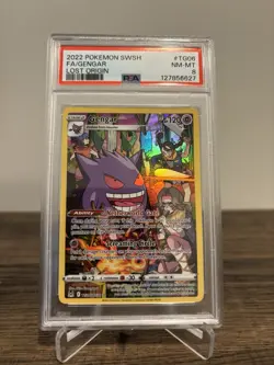2022 POKEMON SWORD & SHIELD LOST ORIGIN #TG06 FULL ART/GENGAR PSA 8 - Image 1