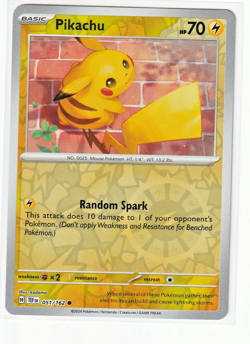 Pokemon PIKACHU 051/162 - Temporal Forces - Rev Holo - - MINT - Image 1