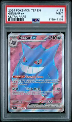 2024 POKEMON TEF EN-TEMPORAL FORCES ULTRA RARE #193 GENGAR EX PSA 9 - Image 1