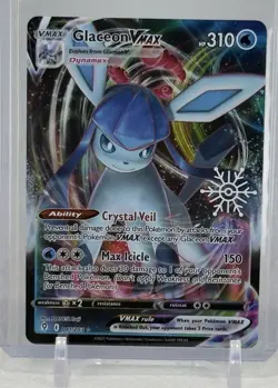 Glaceon VMAX 2021 Pokemon TCG #041/203 SWSH Holiday Calendar SNOWFLAKE STAMPED - Image 1