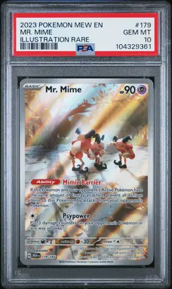 2023 POKEMON MEW EN-151 ILLUSTRATION RARE #179 MR. MIME PSA 10 - Image 1