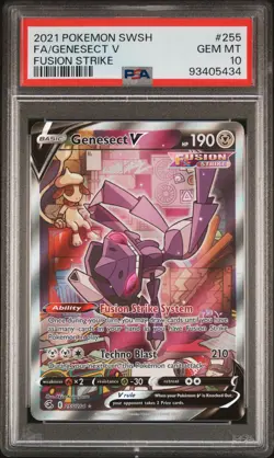 2021 POKEMON SWORD & SHIELD FUSION STRIKE #255 FULL ART/GENESECT V PSA 10 - Image 1