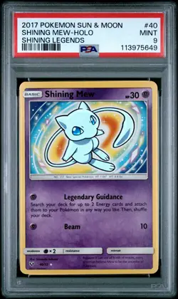 2017 POKEMON SUN & MOON SHINING LEGENDS #40 SHINING MEW-HOLO PSA 9 - Image 1