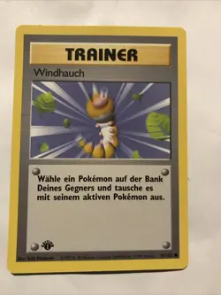 Pokemon TCG Base Set Trainer GERMAN Gust of Wind - Windhauch 93/102 1st Edition - Image 1