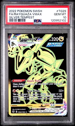 2022 POKEMON SWORD & SHIELD SILVER TEMPEST #TG29 FULL ART/RAYQUAZA VMAX PSA 10 - Image 1
