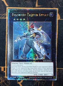 YUGIOH Evilswarm Exciton Knight (RA04-EN212) Quarter Century Secret Rare 1st Ed - Image 1