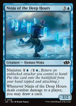 1 x Ninja of the Deep Hours - Foundations - Jumpstart - Light Play - MTG - Image 1