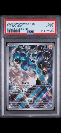 2025 POKEMON THUNDURUS 209 BLACK BOLT ETB PROMO PSA 4! - Image 1