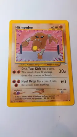 Hitmonlee 42/105 Neo Destiny Regular Pokemon TCG Vintage WOTC LP - Image 1