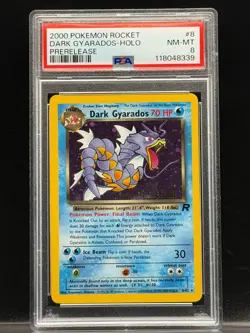 Dark Gyarados Holo Pre-release Stamped #8 2000 Pokemon Rocket PSA 8 NM-MT - Image 1