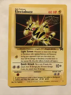 Electabuzz Pokemon WB Gold Stamp #2 1999 First Movie Black Star Promo Card - Image 1
