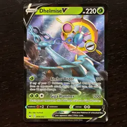 Dhelmise V 009/202 Pokemon Sword & Shield Base Set Holo Ultra Rare Card NM - Image 1