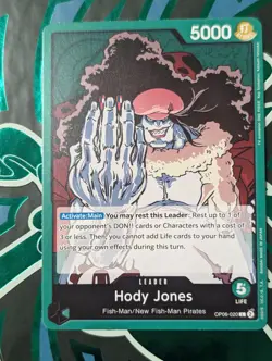 Hody Jones Leader Green One Piece Trading Card Wings Of The Captain OP06-020 - Image 1