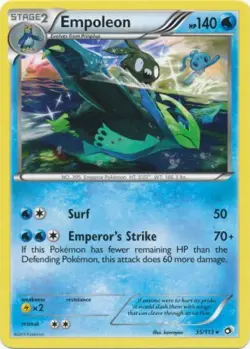 2x (BW11-35) Empoleon Rare Pokemon B&W Legendary Treasures Card # 35 - Image 1