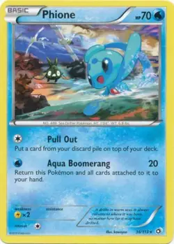 2x (BW11-36) Phione Rare Pokemon B&W Legendary Treasures Card # 36 - Image 1