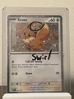 [SWIRL] Eevee 200 Cosmos Holo Scarlet & Violet Black Star Promo Card Pokemon NM - Image 1