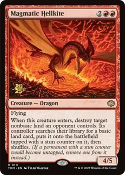 Magmatic Hellkite - Foil - Prerelease Promo Magic mtg Light Play, English Pre-Re - Image 1