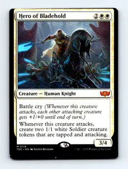 #119 2025 Tarkir: Dragonstorm Commander Hero of Bladehold Mythic MISCUT - Image 1