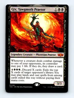 #181 2025 Tarkir: Dragonstorm Commander Gix, Yawgmoth Praetor Mythic MISCUT - Image 1