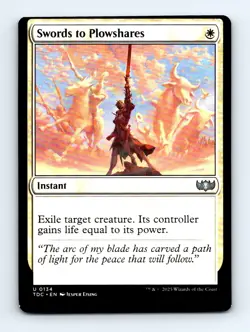 #134 2025 Tarkir: Dragonstorm Commander Swords to Plowshares Uncommon MISCUT - Image 1
