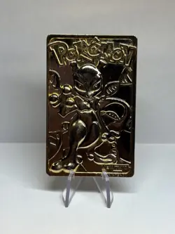 1999 Burger King Limited Edition Pokemon Trading Card 23K Gold Plated Mewtwo - Image 1
