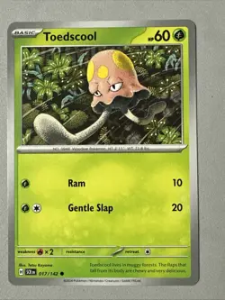 Pokemon TCG * SV Stellar Crown * 17/142 Toedscool Common * FRESH PK - Image 1