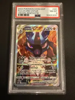 2023 POKEMON SWSH BLACK STAR PROMO 291 FULL ART/LUCARIO VSTAR CROWN ZENITH PSA 8 - Image 1