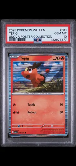 2025 POKEMON TEPIG 11/86 White Flare UNOVA POSTER COLLECTION PSA 10! - Image 1