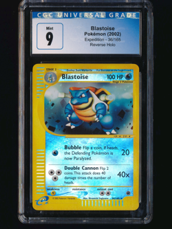 2002 POKEMON BLASTOISE REVERSE REV HOLO #36 BLUE E-SERIES EXPEDITION CGC 9 WOTC - Image 1